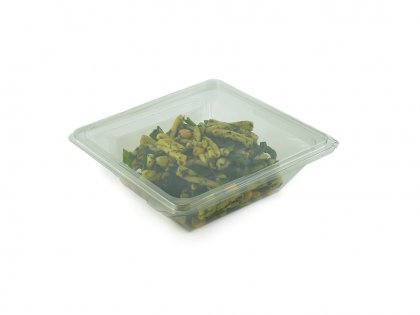 Hinged Salad Pack with Fork Cavity 